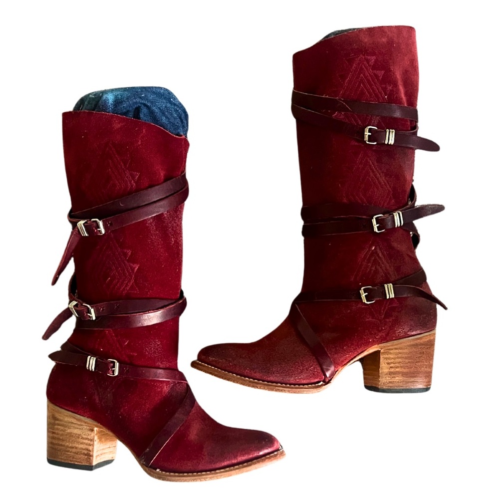 Freebird Deep Red Heeled Boots